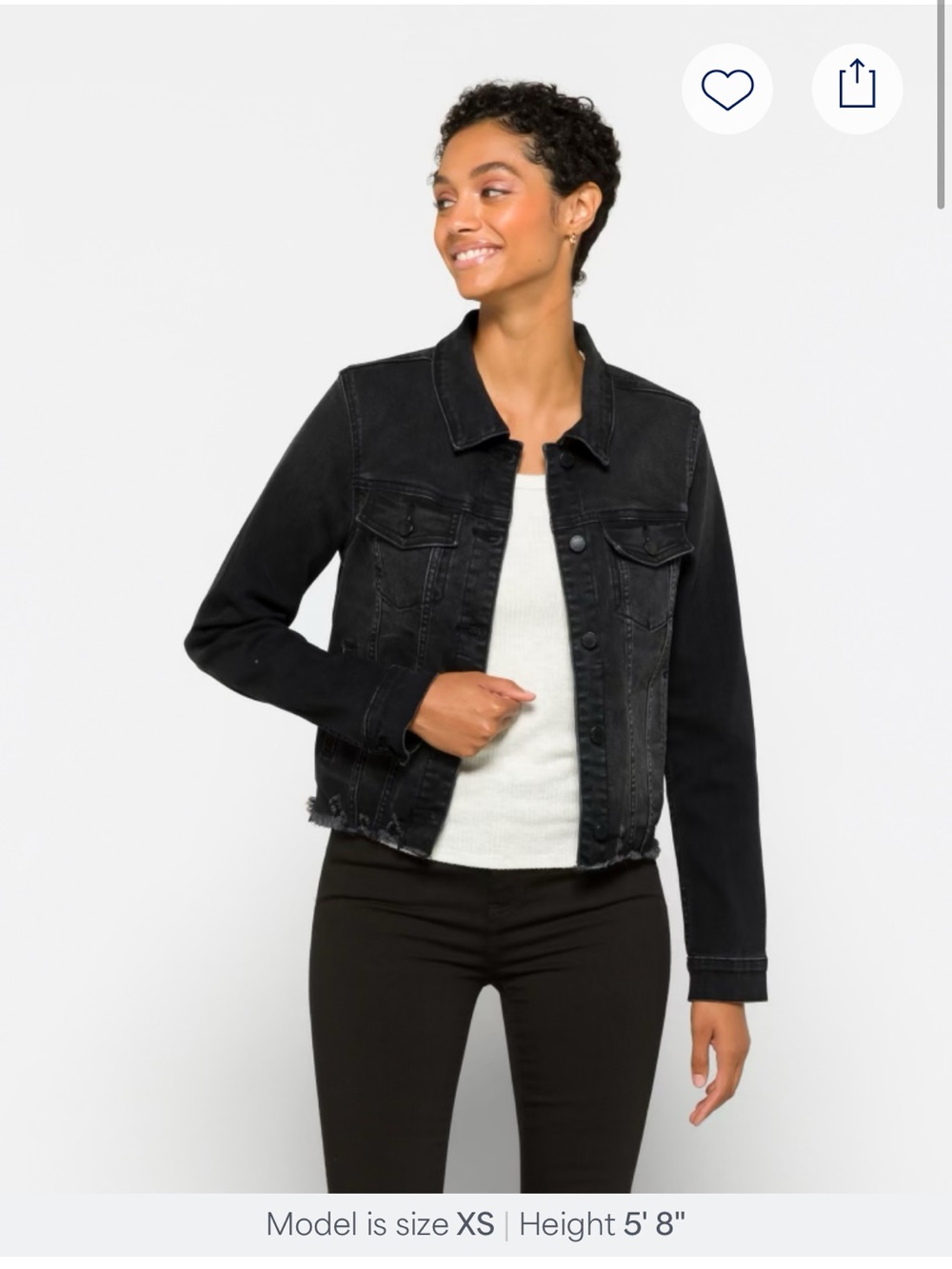Just USA Quinton Black Distressed Hem
Denim Jacket